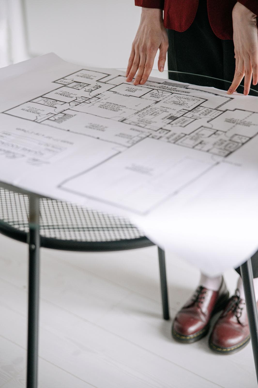 Studio de création, plans et matières